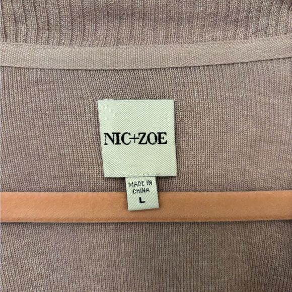 Nic and Zoe Women's Mauve tank and cardigan Sweater Set L - Picture 4 of 5